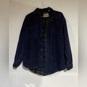 Wolverine navy blue corduroy flannel jacket large